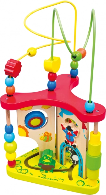 Bino grand labyrinthe d’activités en bois avec perles
