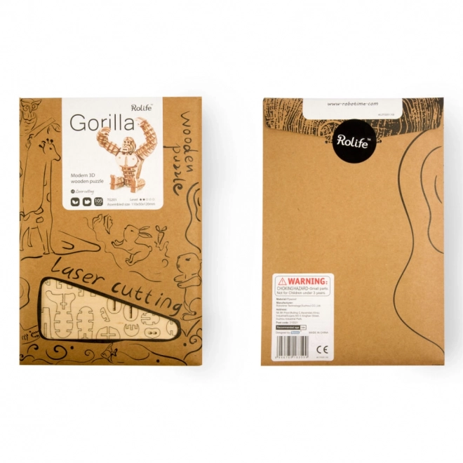 Houten 3D puzzel gorilla
