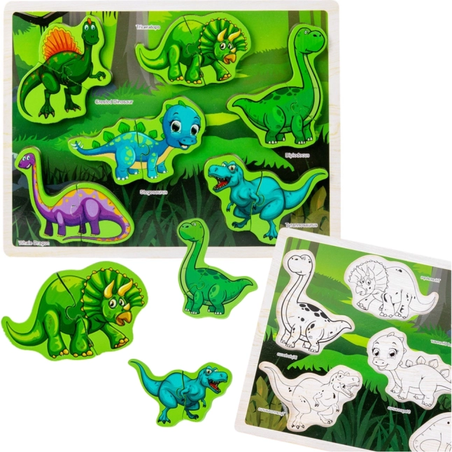 Houten dinosauruspuzzel