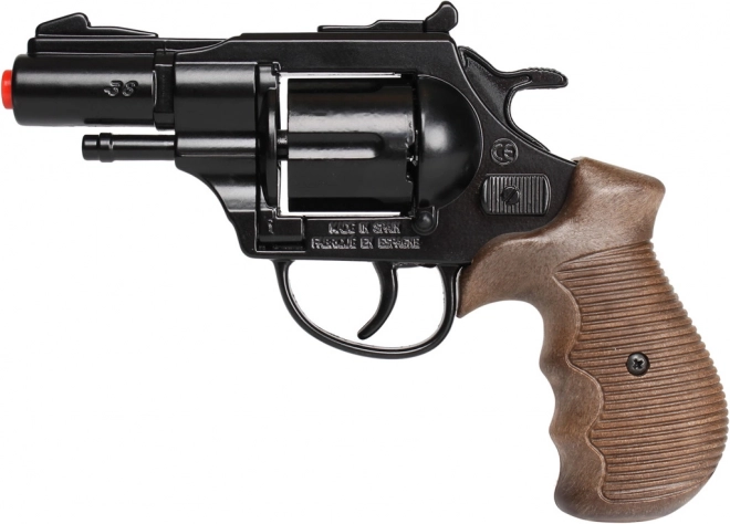 Metalen zwarte politie revolver Gold Collection - 12 schoten