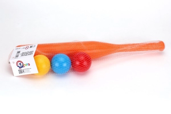 Kunststoff-Baseballschläger 50 cm mit 3 Bällen