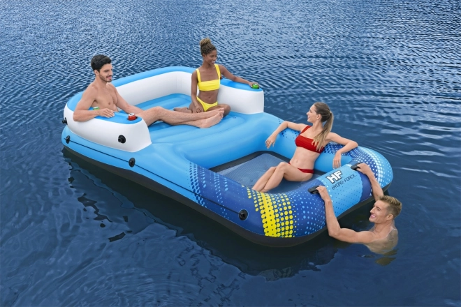 Schwimminsel für 4 Personen mit Sonnendach und Netzboden