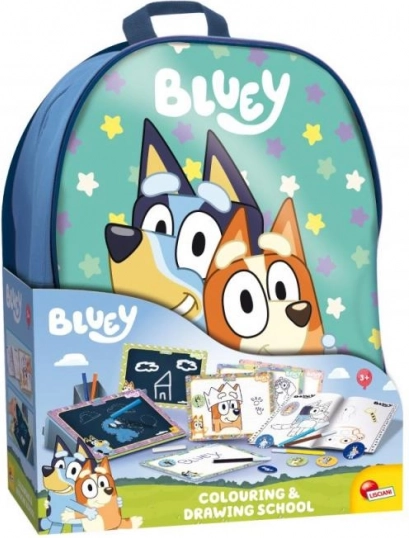 Bluey école de dessin en sac à dos