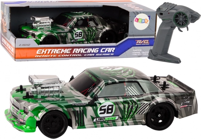 RC auto 1:16 met 2,4G, rubberen wielen voor drift – groen
