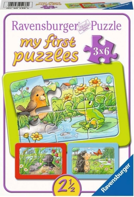 Ravensburger puzzle Animals in the Garden 3x6 pieces