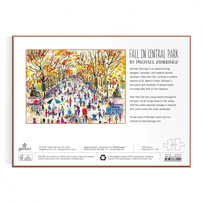 Puzzel Herfst in Central Park 1000 stukjes