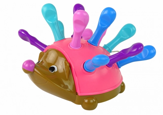 Roze puzzel egel Kleurrijke stekels