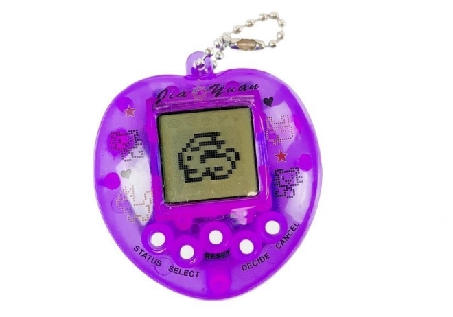 Elektronisch spel Tamagotchi paars met korte ketting