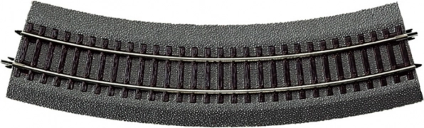 Rail courbe Roco Line R3 avec ballast