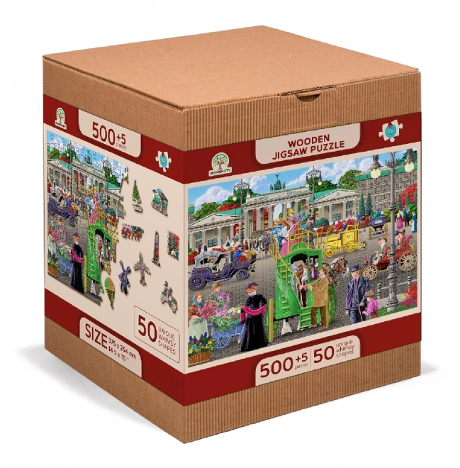 Holz-Puzzle mit Figuren - Pariser Platz in Berlin