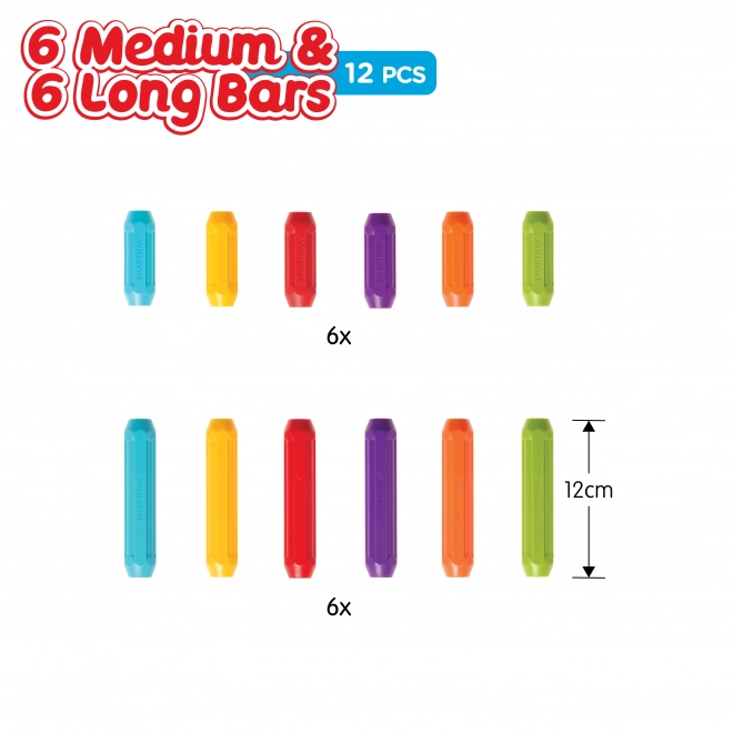 Magnetische bouwset SmartMax - korte en lange staven, 12 stuks