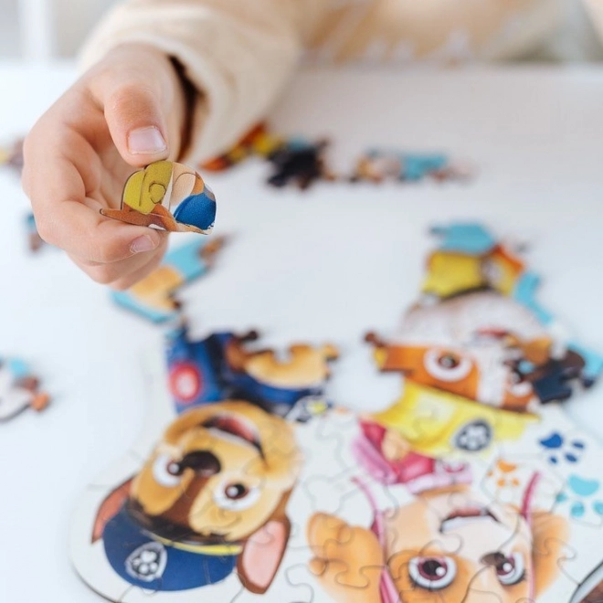 Houten tweezijdige puzzel Paw Patrol 50 stukjes