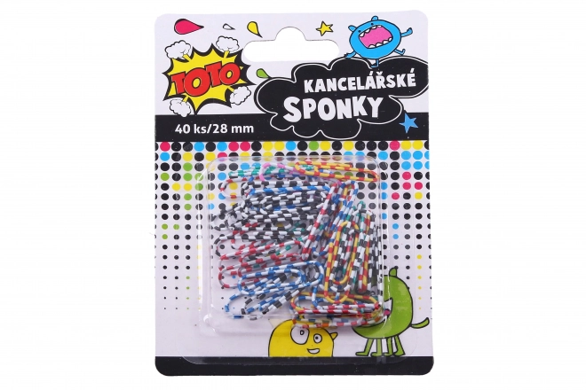 Gestreifte Büroklammern 28 mm - 40 Stk.