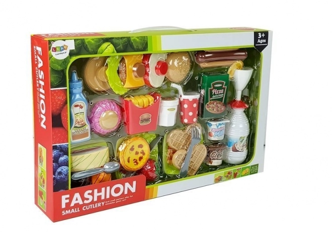 Speelkeuken met plastic eten