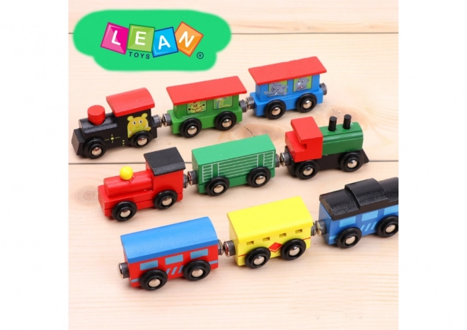 Set van houten locomotieven met magneet, 12 stuks