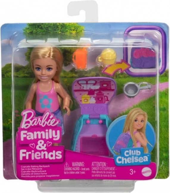 Poupée Barbie Chelsea avec sac à dos et petit chat