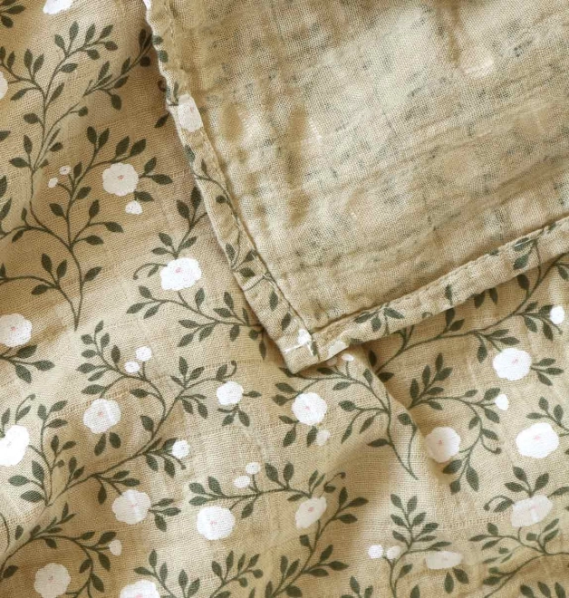 Grande serviette en mousseline XL blossom – Sauge foncée