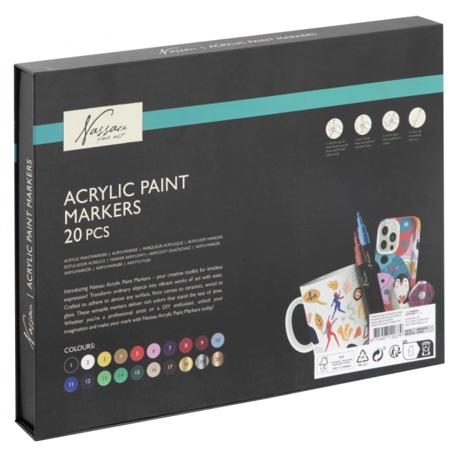 Set van 20 acrylstiften