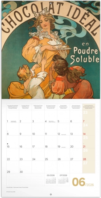 Note Calendar Alfons Mucha 2026