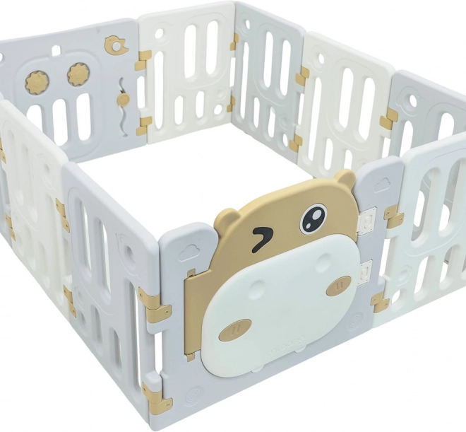Parc modulable pour enfants Hippopotame marron