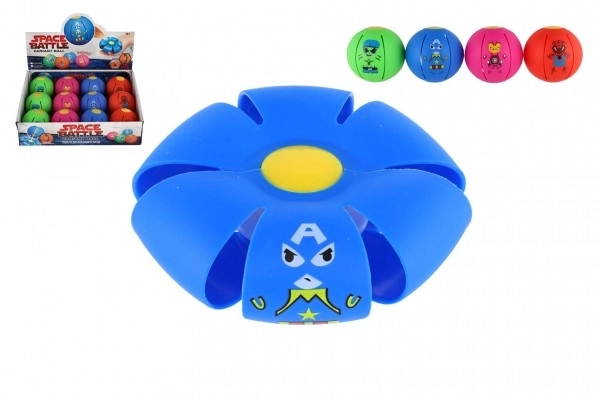 Flat Ball - Gooi de schijf, vang de bal! plastic 8cm 4 kleuren 12st in doos