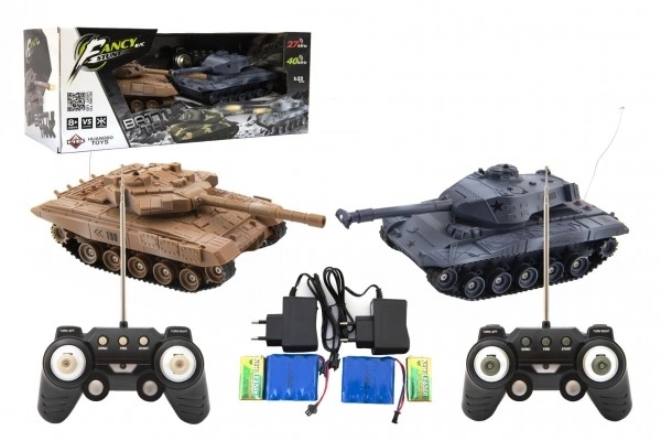RC Tankgevecht met oplaadbare kit met geluid en licht 27MHz/40MHz