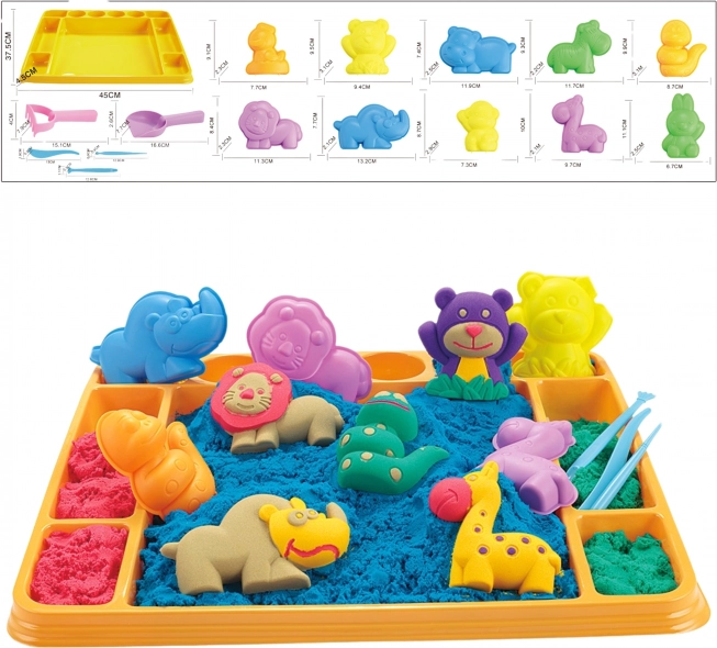 Woopie Magick Piasek Safari Aventureux Set XL ZOO avec Table et Moules