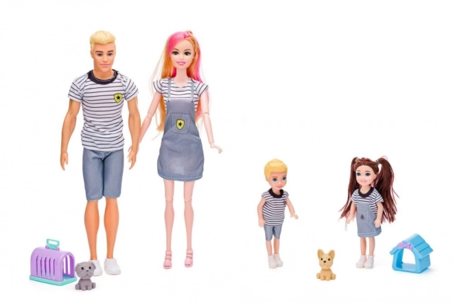 Woodyland Moderne poppenfamilie met huisdieren