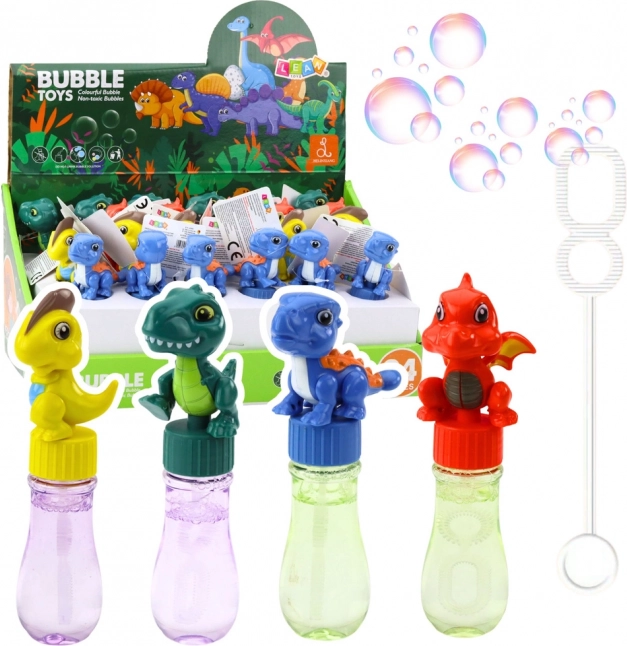 Zeepbellenfles met Beweegbaar Dinosaurusfiguurtje 14 cm