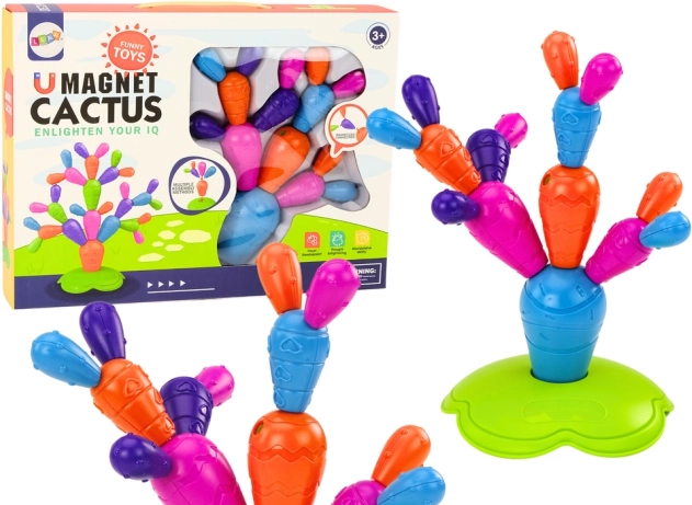 Magnetic Building Blocks Cactus, 16 pcs