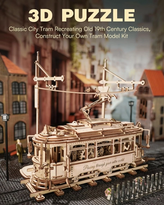 RoboTime 3D houten mechanische puzzel Tram