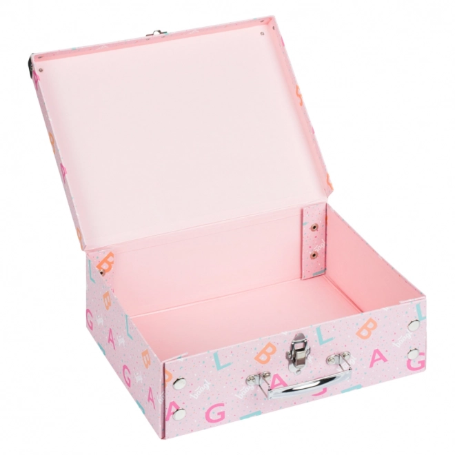 BAAGL Opvouwbare Schoolkoffer Logo - roze met metalen hoeken