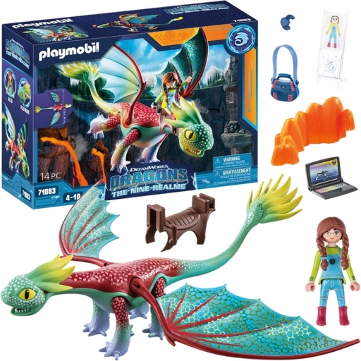 Playmobil Dragons The Nine Realms – dragon figure and Alex, 14-piece building set