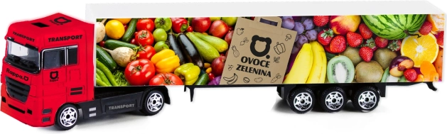 Metal truck with trailer – fruit and vegetables 1:87