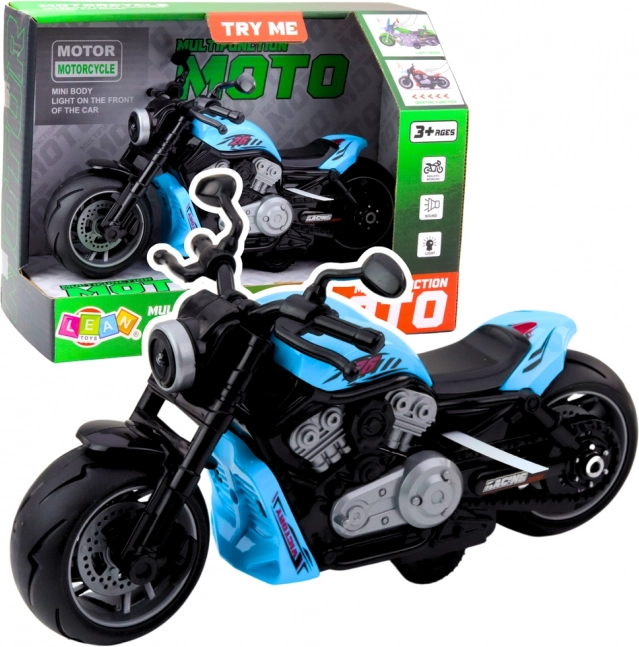 Kinder motorfiets met licht- en geluidseffecten Blauw