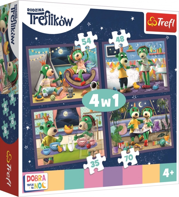 Puzzle Bonne nuit Treflíci - Rituels du soir 4-en-1
