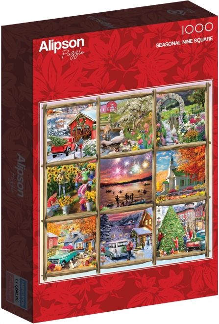 Vierkante puzzel Collage Lente, Zomer, Herfst, Winter 1000 stukjes