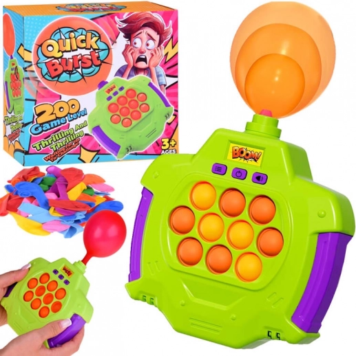 snelle bubbelspel pop it met het opblazen van ballonnen