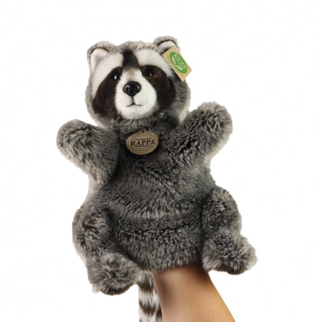 Pluche handpop wasbeer 28 cm ECO-VRIENDLIJK