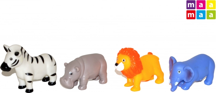 Set van Zachte Rubberen Diertjes 4 stuks
