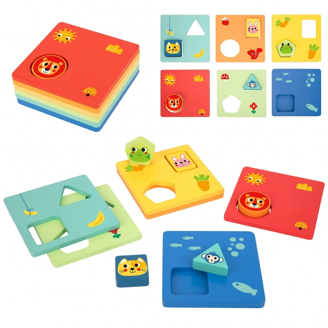 Montessori Shapes and Colors Animal Puzzle
