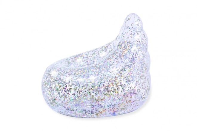 Regenboog opblaasbare stoel met glitter