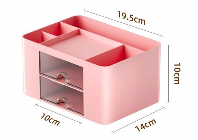 Rosa Tischorganizer mit Schubladen