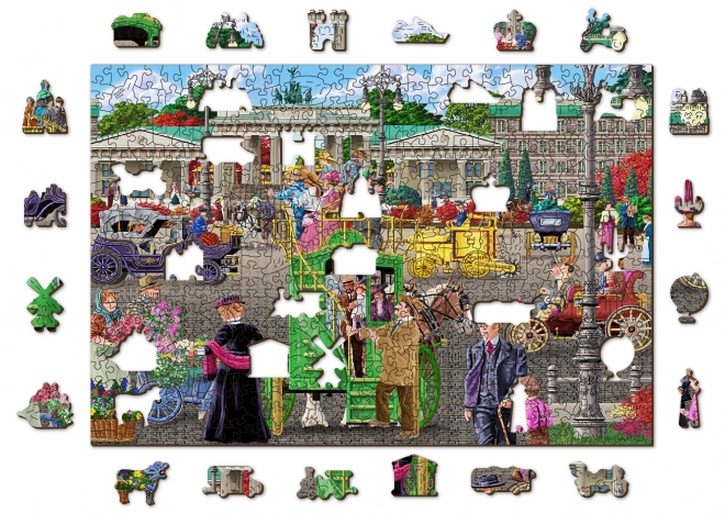 Holz-Puzzle mit Figuren - Pariser Platz in Berlin