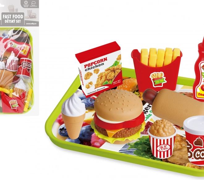 Play Set Fast Food with Tray for Children