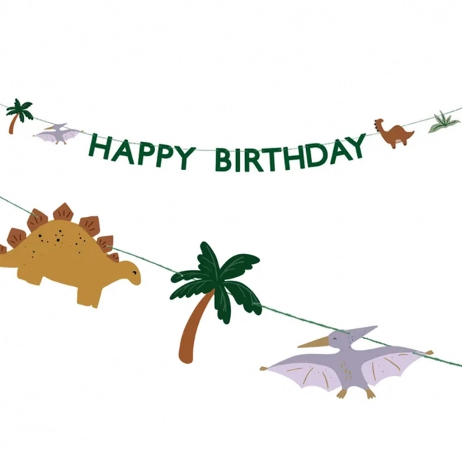 Transparante Gefeliciteerd met je Verjaardag Dino 3m