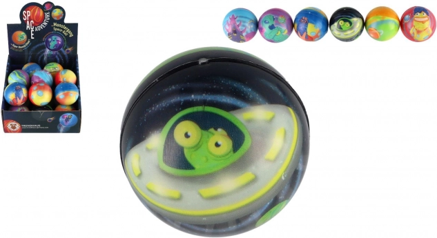 Bouncy foam ball with space motif 6 cm