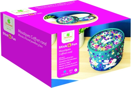 Stick & Fun boîte à bijoux ovale avec mosaïques scintillantes