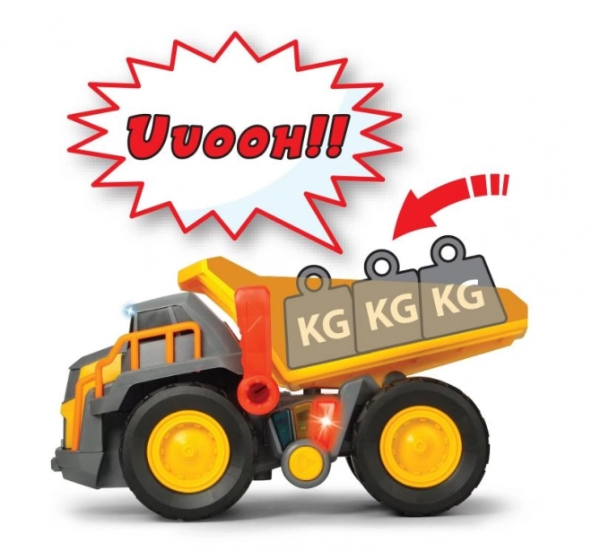 Volvo toy dump truck with lights and sounds