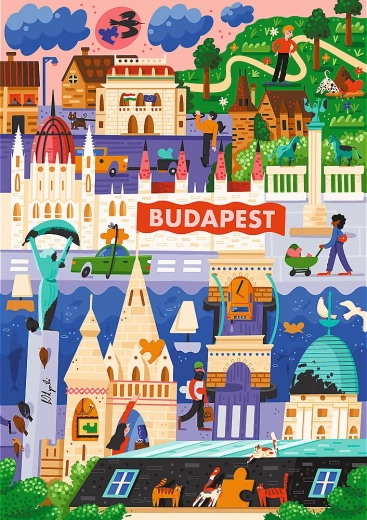 trefl puzzel premium plus the art of colour: boedapest, hongarije 1000 stukjes